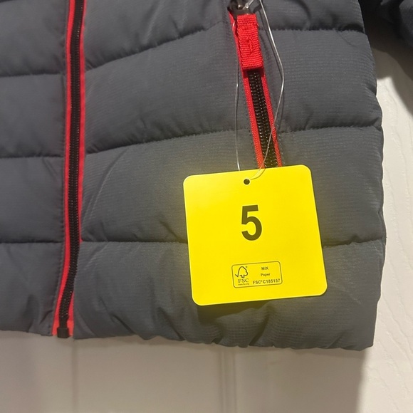 NWT Gerry Kids Grey Lined Puffer Bubble Jacket Sz. 5 - Picture 3 of 6